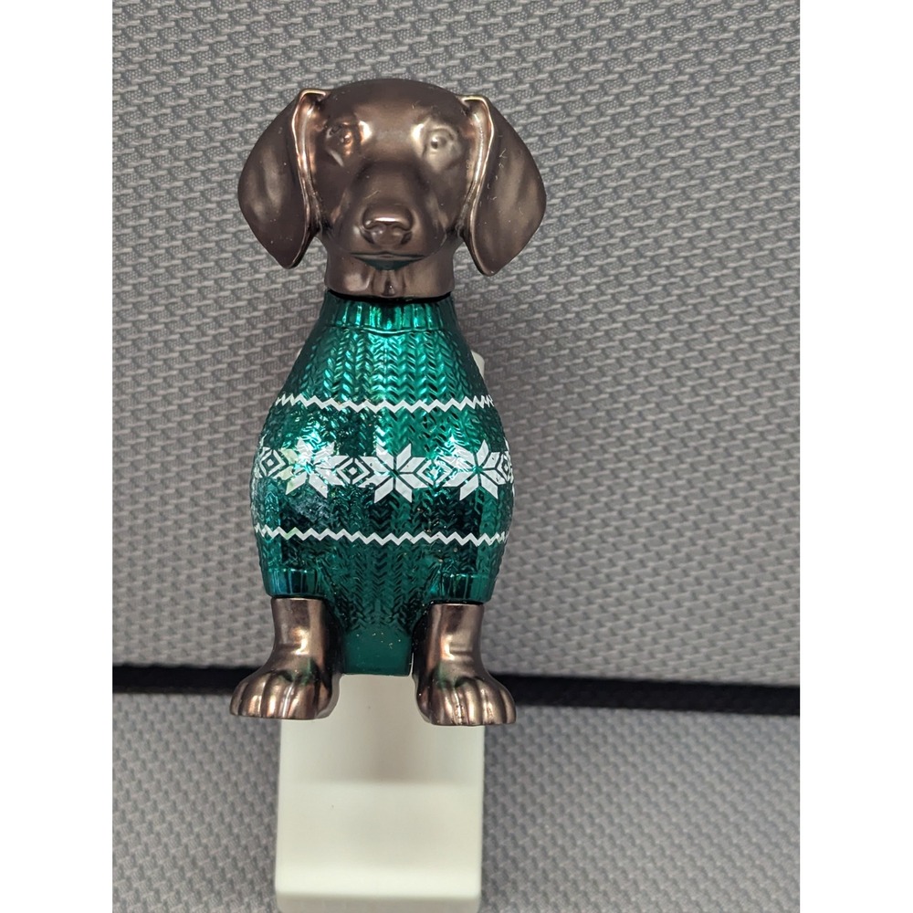 Bath & Body Works Wallflower Dachshund Dog Green Sweater Festive Holiday Plug-In